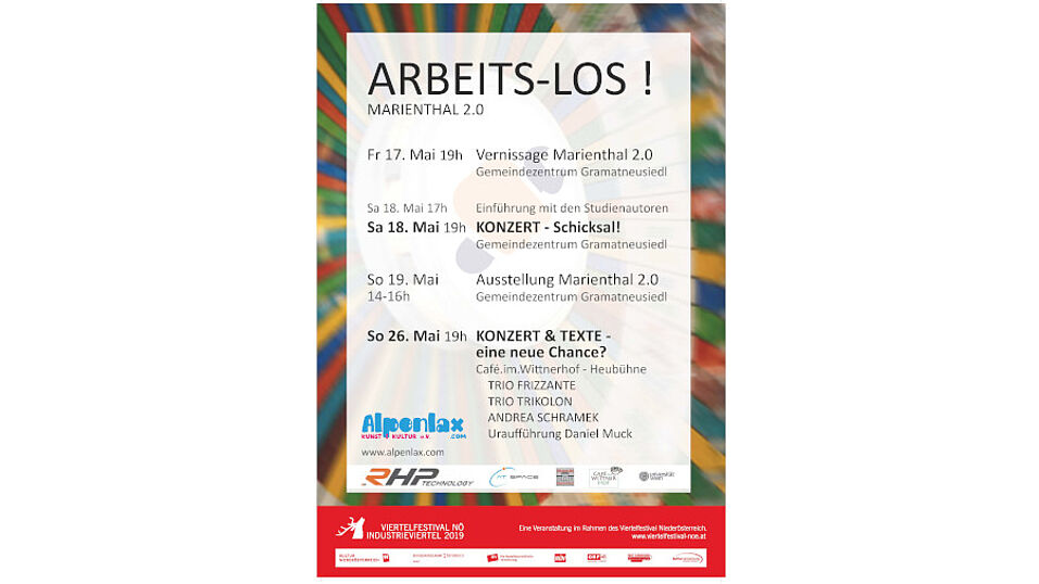 Plakat Ausstellung "MARIENTHAL 2.0", 17.-19. Mai 2019