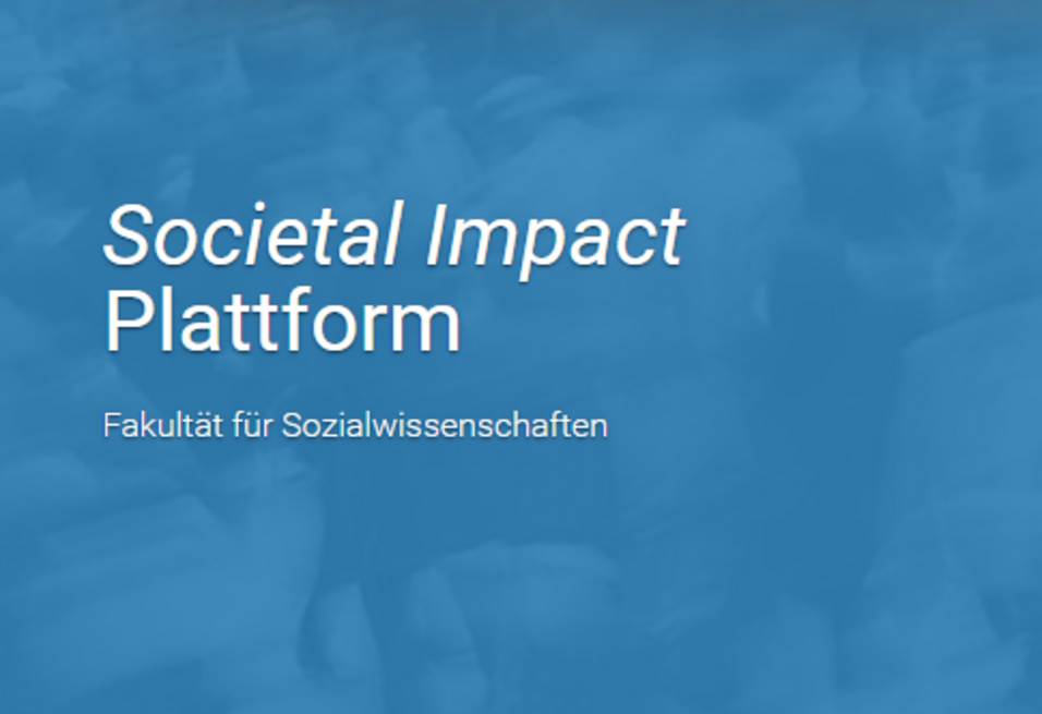Header der SIP mit dem Text "Societal Impact Plattform Fakultät für Sozialwissenschaften"